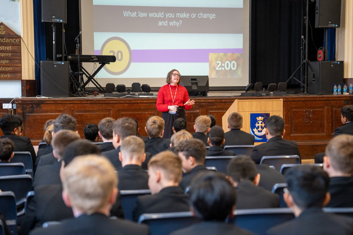 Today we welcomed in representatives from the Houses of Parliament who hosted assemblies for year seven and nine students on the law and law makers. #royallib