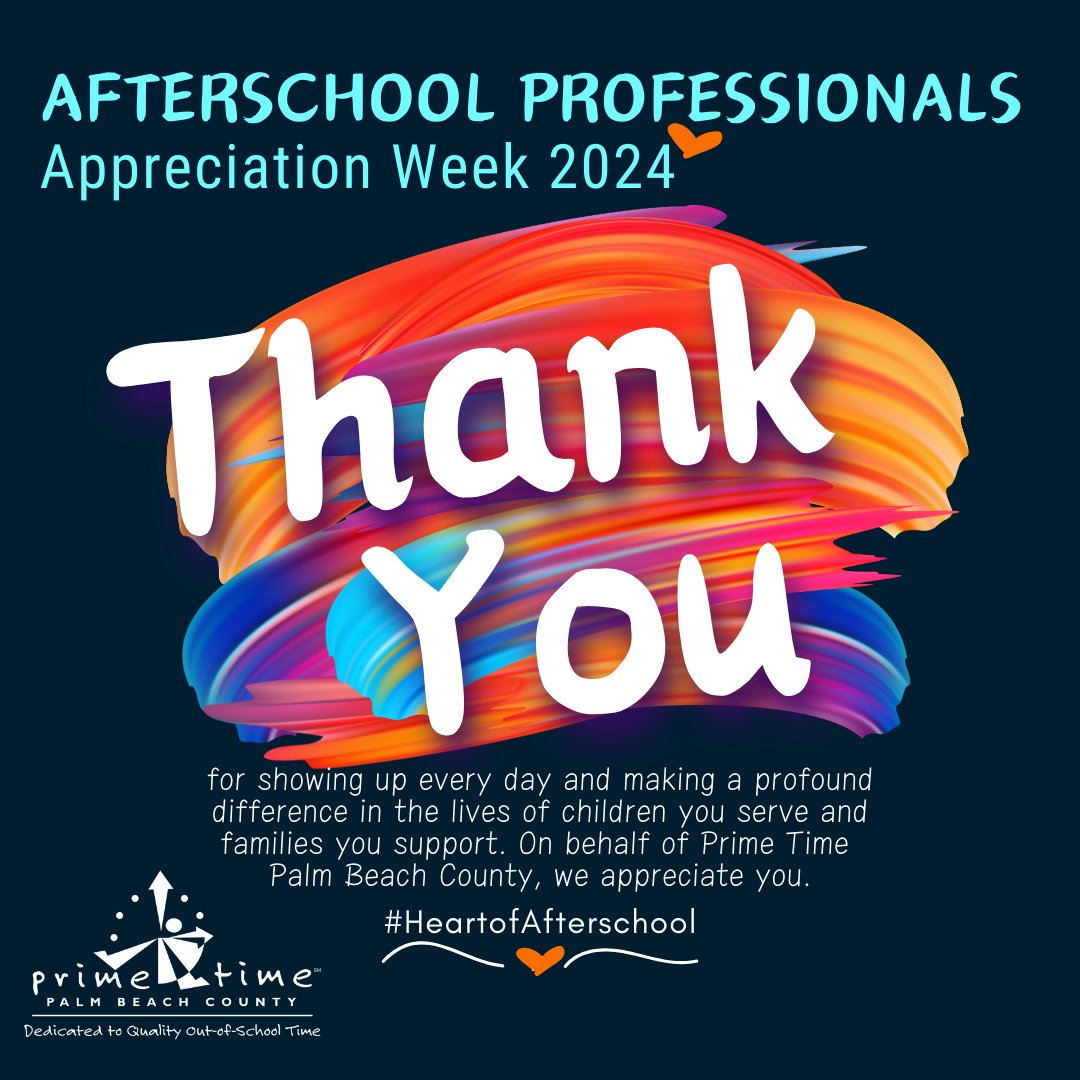 Happy Afterschool Professionals Appreciation Week and congratulations to @HammockPointeEL Afterschool Program and @Pinejog ! #HeartOfAfterschool conta.cc/3Q8CqRp