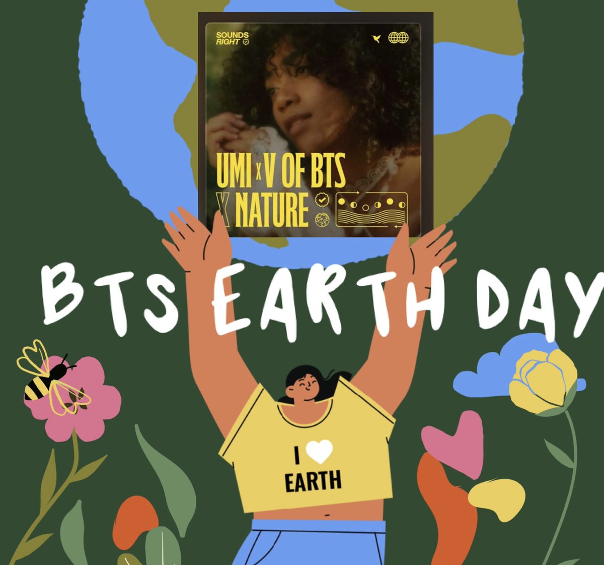 Today is Earth Day 🌏💚 Here’s a #BTS playlist featuring #wherever_u_r #UMIxV Nature Version: music.amazon.com/user-playlists… Every time you listen to this version a % of royalties is donated to nature conservation thru @museumfortheun @SoundsRight2024 @whoisumi #ARMYonAmazonMusic