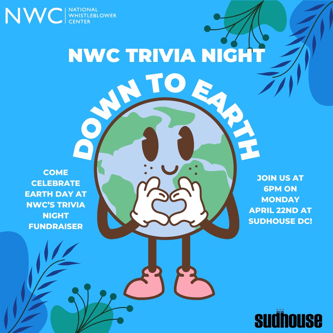 🍻Join us TONIGHT for #EarthDay Trivia! Swing by Suhouse DC at 6pm for happy hour food and drinks and to compete for some cool prizes! Proceeds benefit NWC. Get your tickets now ➡️ ow.ly/W80350R5WiP