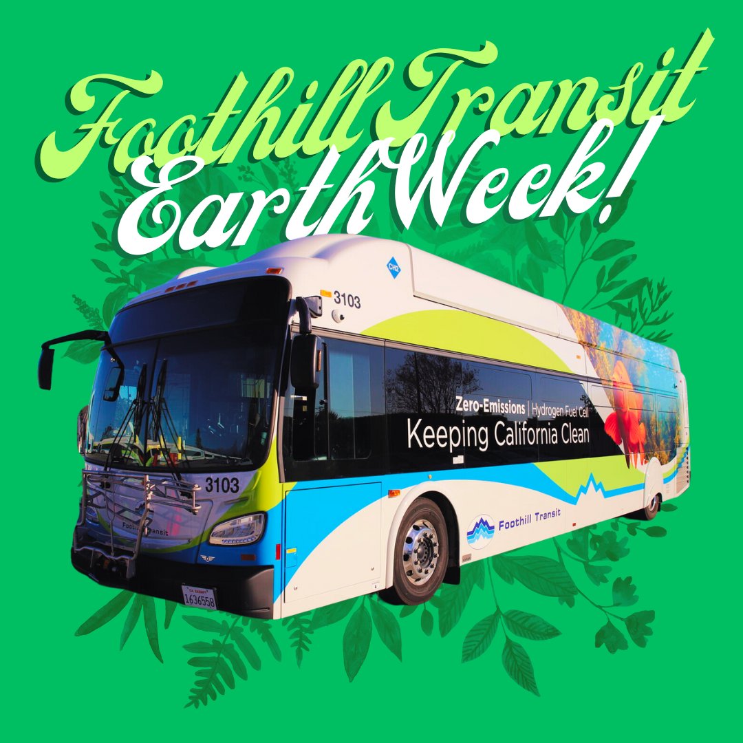 Happy #EarthDay 💙🌎💚 You know we’re always making strides in sustainability, so we’re taking Earth Day one step further…#FoothillTransitEarthWeek starts today! Stay tuned for a bunch of eco-friendly content from us across our socials this week 🌱 How will you go green?