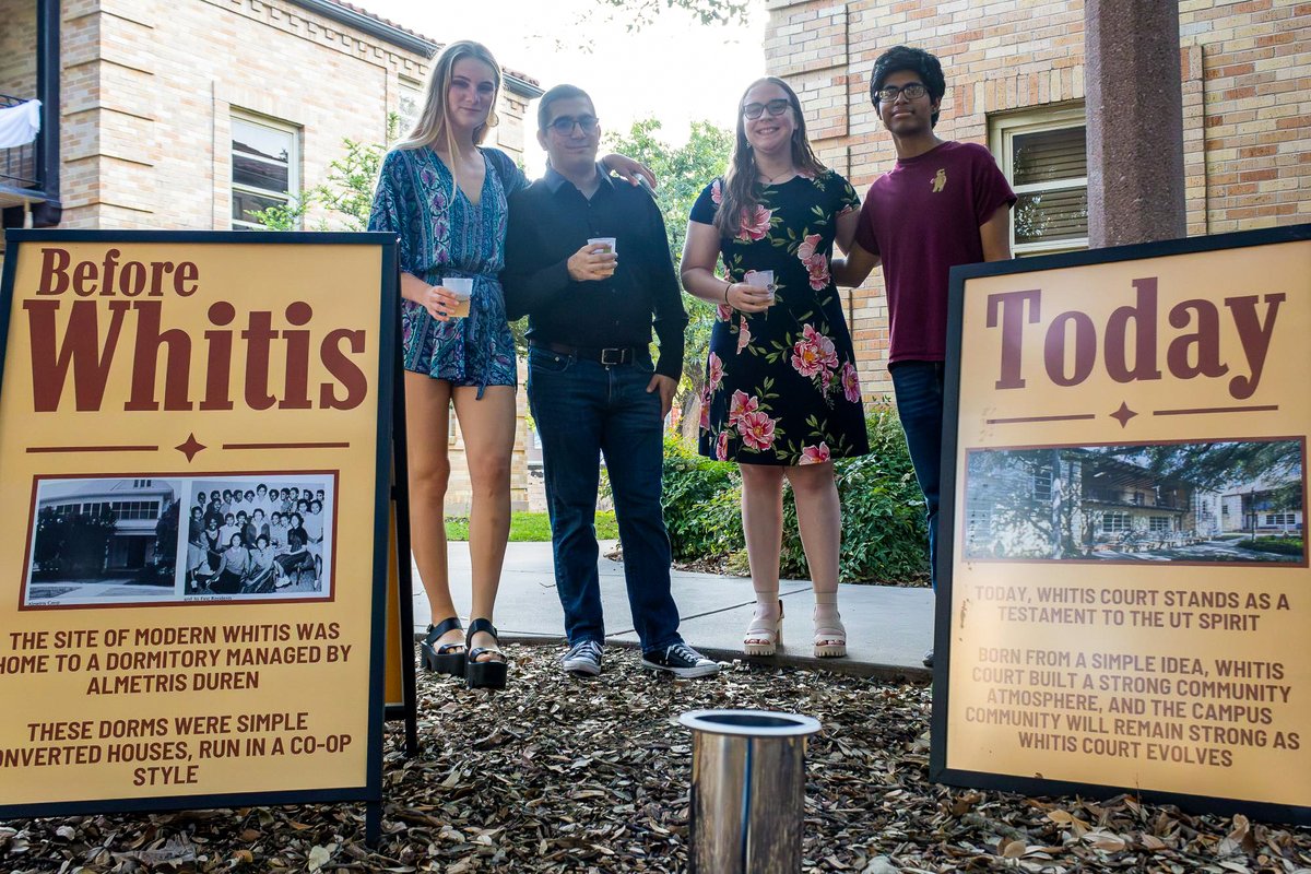 thedailytexan's tweet photo. Whitis Court Sunset Soiree curated a time capsule filled with their favorite memories to pay tribute to the 70-year old legacy of Whitis Court residence hall, as the hall is set to be demolished in June and be replaced with a new residence building in 2026.

https://t.co/gIiHX1YBgK