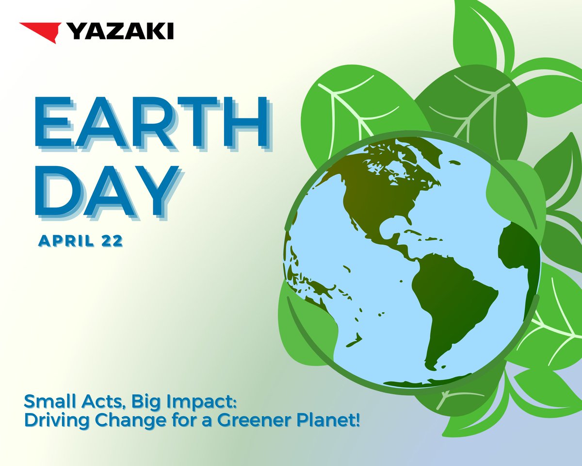 Happy Earth Day!🌍 🌱 Let’s drive change together for a greener planet. Small actions can make a big impact, and inspire lasting change. Reduce, reuse, recycle, and appreciate the beauty of our home. 🌿💙 #EarthDay #Sustainability #YazakiPeople