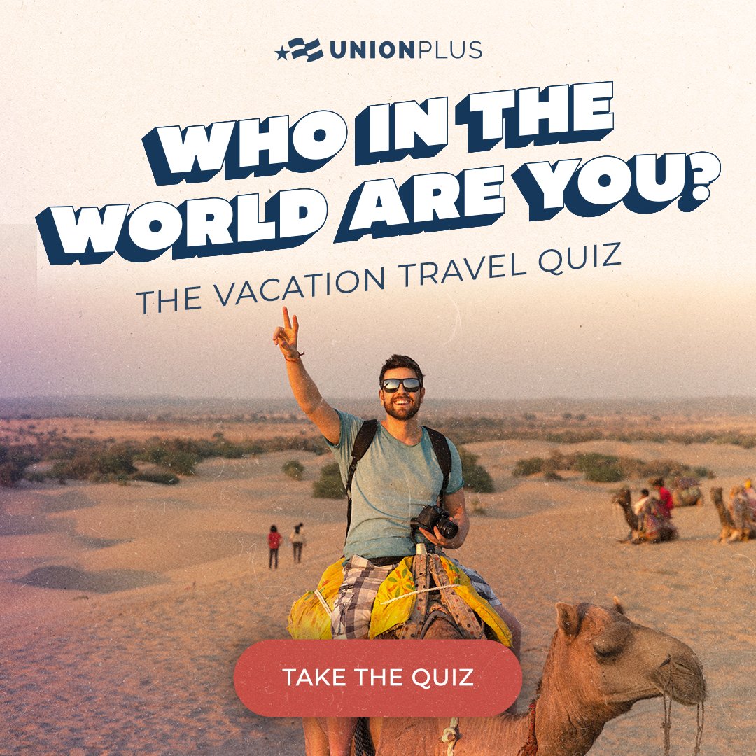 🌟 Dreaming of the perfect escape? We’re here to help you unlock the traveler within! ✈️🌴 Take our quiz to discover your true traveling spirit & find some dreamy destination inspiration to #ExploreIn24. ☀️🏖️ Take the Quiz Now: unionplus.click/travelquiz