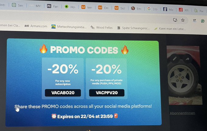 Wanna get me known ? Use the code for my mymfans  Link in Bio   See ya 👋 #promo #adultcreator #mym #rabattcodes<a href="/tag/promo"class="tags"><span>#promo</span></a><a href="/tag/mym"class="tags"><span>#mym</span></a><a href="/tag/nsfwtwt"class="tags"><span>#nsfwtwt</span></a><a href="/tag/adultcreator"class="tags"><span>#adultcreator</span></a><a href="/tag/rabattcod"class="tags"><span>#rabattcod</span></a>