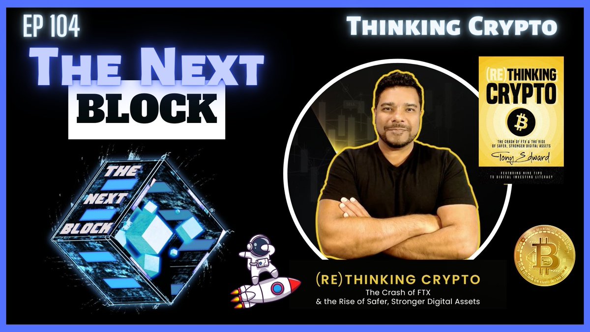 🚀 Join us this week on @TheNextBlock3 for an exclusive live show with @ThinkingCrypto1! We're diving deep into #Bitcoin, exploring the altcoin market, and unveiling Tony's groundbreaking new book, (Re)Thinking Crypto. This Thursday at 1pm EST Catch the live here and on