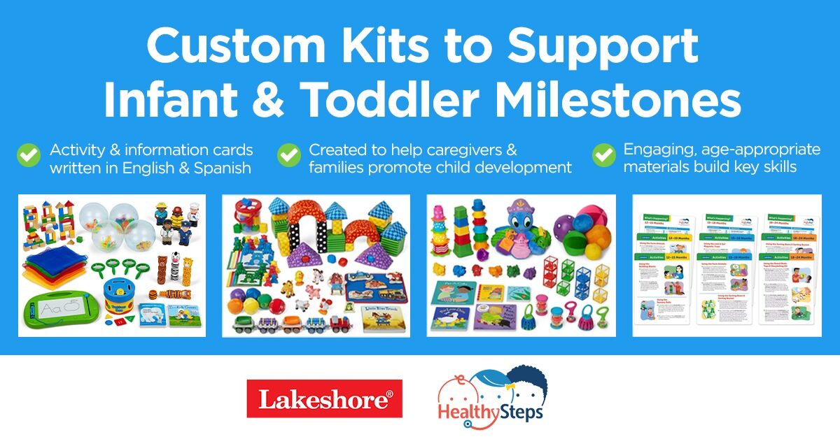 Need evidence-based materials that help infants and toddlers meet developmental milestones? The HealthySteps @LakeshoreLM Play, Learn & Grow Kits are the perfect solution! They include toys and guides for each stage.