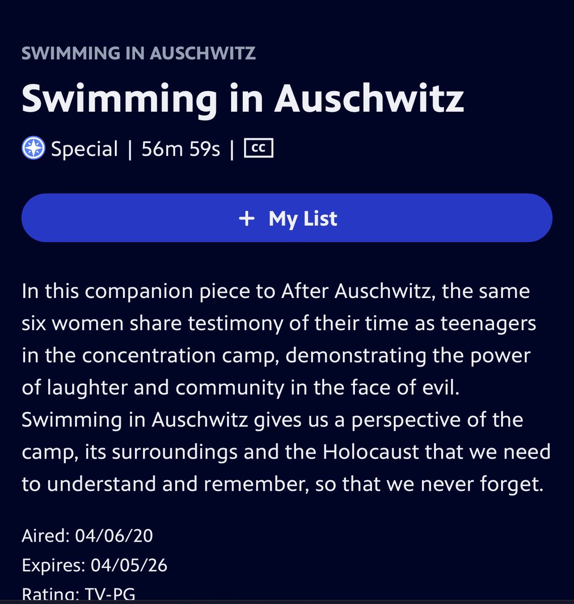 I didn’t know Jews were allowed to swim in Auschwitz. 🏊🏼‍♀️