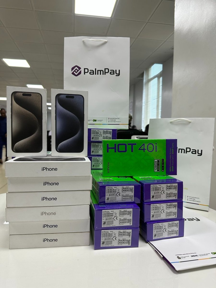 Stand a chance to win big by joining the luckiest winners to win amazing devices this season such as the iPhone 15 Pro and Infinix Hot 40i when you make transactions on your @palmpay_ng app in the #PalmPayEidBonanza ongoing now till April 30th