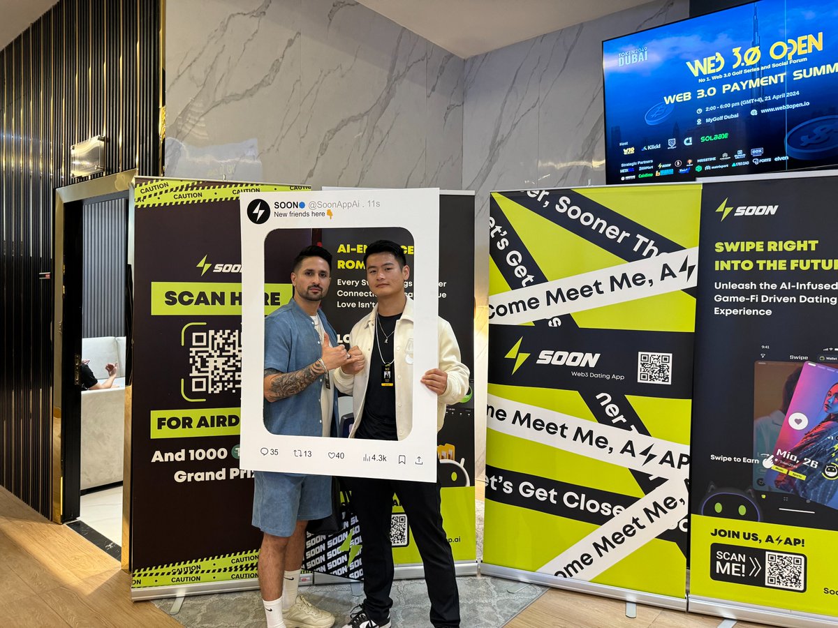 SoonAppAi's tweet photo. ⚡️Lightning Strikes Dubai!  ⚡️
What a vibe at 🇦🇪Dubai! Spot the ⚡ wherever you look! A huge thank you to all the participants and @web3_open for making it an electrifying experience. Together, we are shaping the future! 
#token2049 #Web3 #SOON