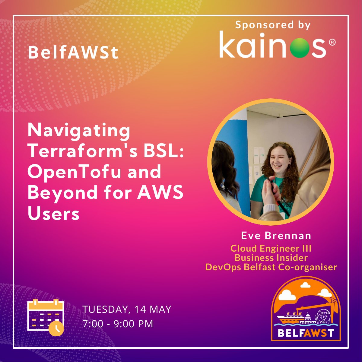 Our next event on 14th May just doubled in awesomeness. Eve Brennan is going to tell us all about Terraform, BSL and OpenTofu There’s still room, signup today👇 meetup.com/belfawst-meetu…