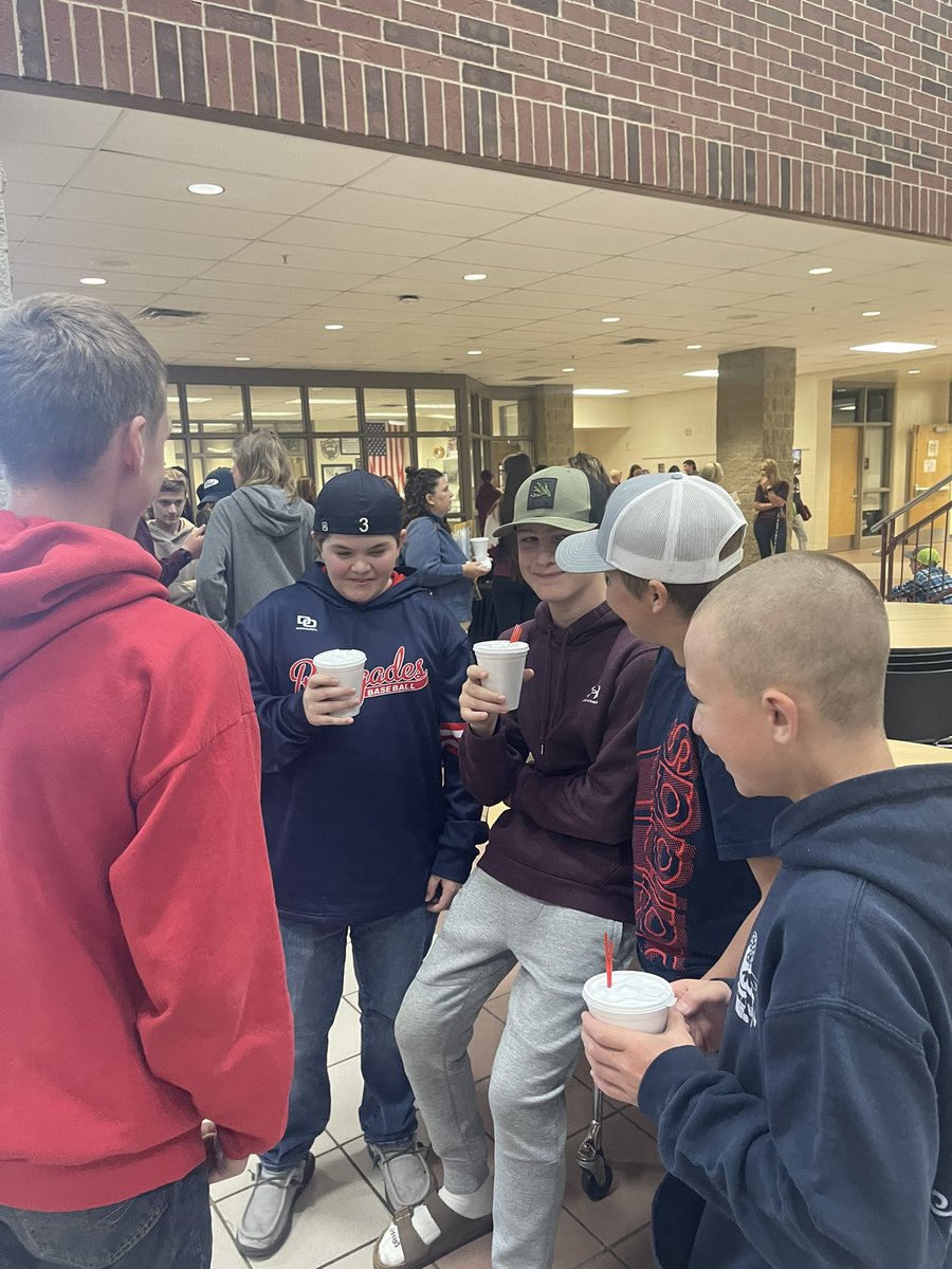 A Huge Thank You to Our Entrepreneurial STEM Students and Student Businesses “Bullseye Bakery” and “Fizz and Beans” for our Coffee and Donut Break for All Students Supporting Positive Climate and Culture at Manchester Jr./Sr. High School! #GoDutch