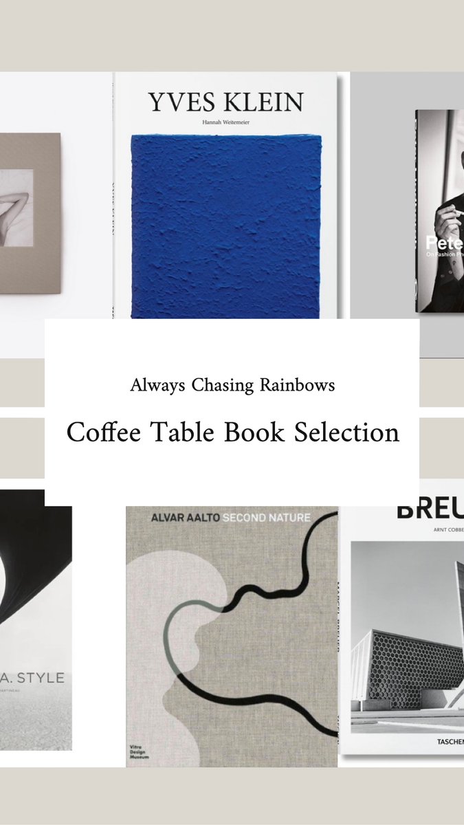 The Best Coffee Table Books RN: COFFEE TABLE BOOK EDITION alwayschasingrainbows.com/newestposts/co… #coffeetablebooks #alwayschasingrainbows #yvesklein #bauhaus #books #artbooks #ontheblog #herbritts #katemoss