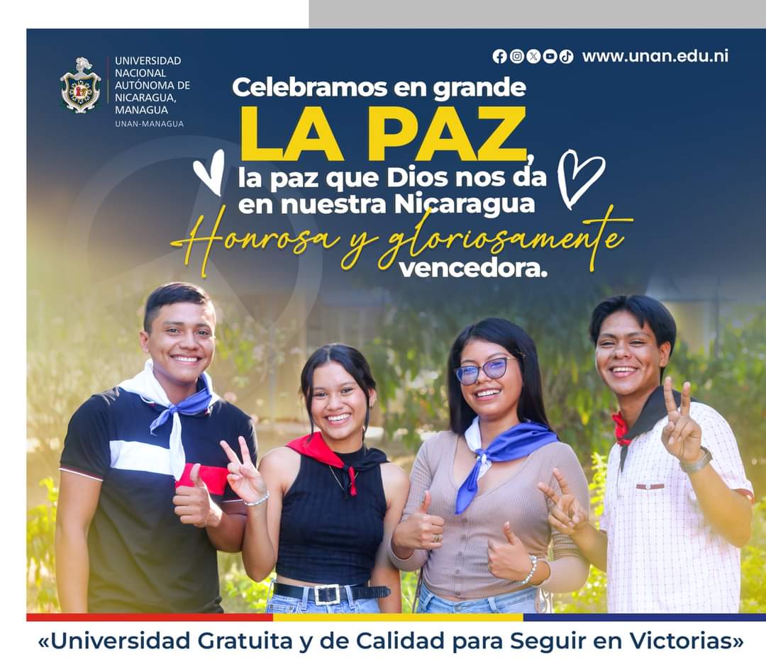 Cada 19 de abril, celebramos con alegría y vocación de la inmensa mayoría del pueblo nicaragüense de vivir en concordia y fraternidad para la prosperidad. Siempre atentos a defender la paz, nuestro patrimonio. #LaPazNuestraVictoria #4519LaPatriaLaRevolución #SomosUNANManagua