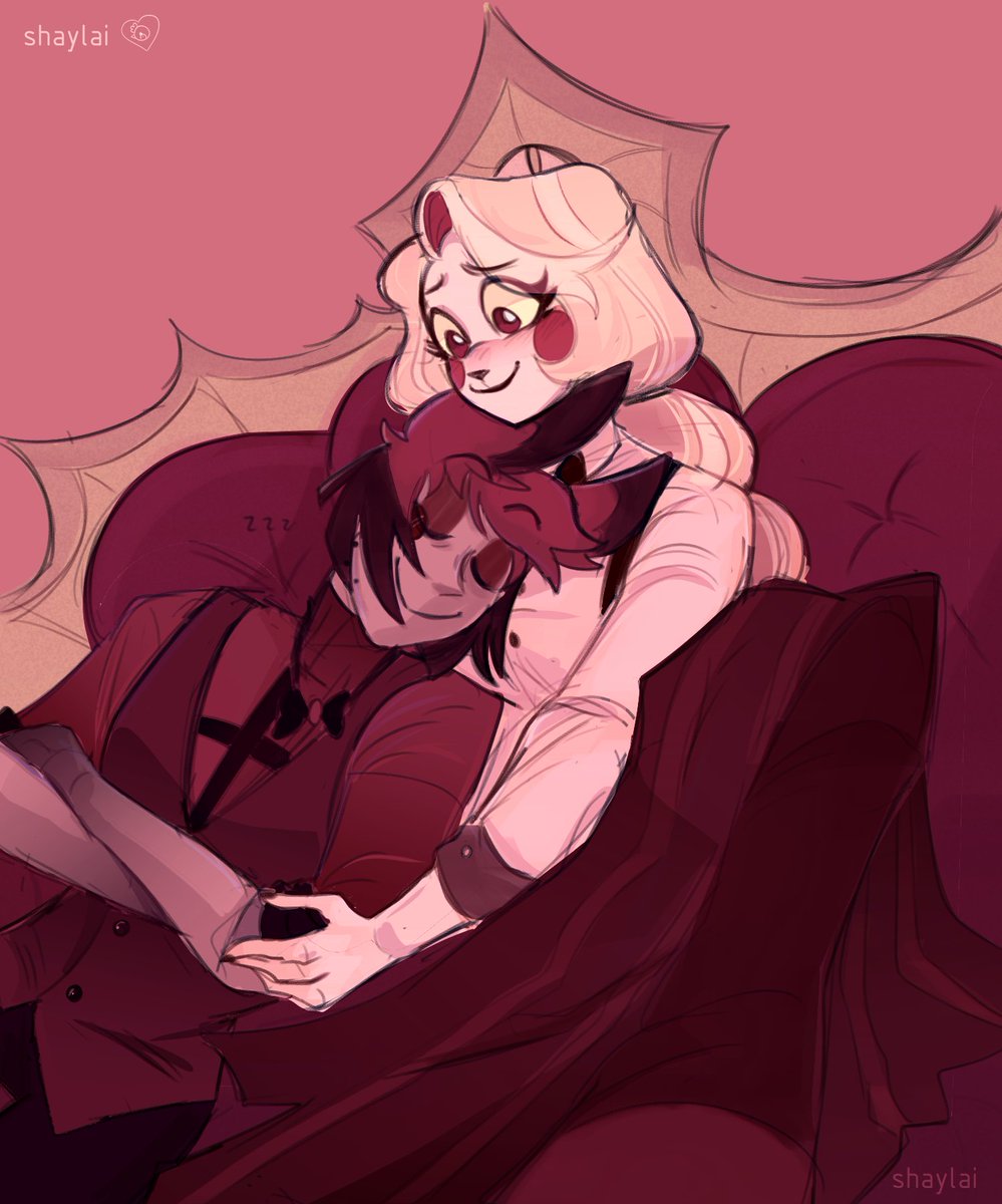 shaylai_'s tweet photo. Quick doodle before class 🤲💕

#charlastor #radiobelle 🌈🦌 https://t.co/BLrhKeEV8Y