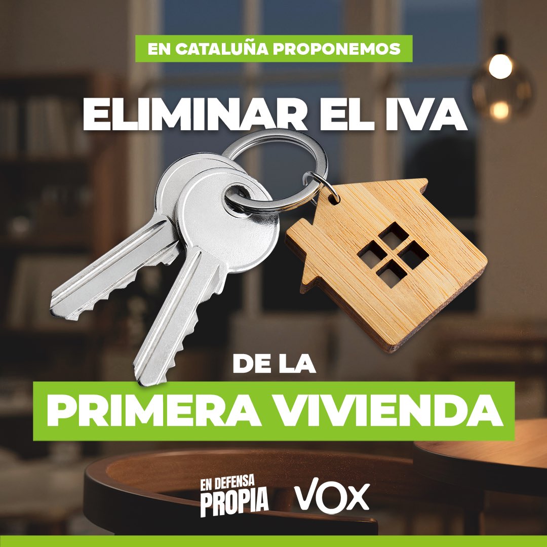 Sólo VOX defiende eliminar el IVA en la compra de la primera vivienda habitual. En defensa de nuestros jóvenes. #EnDefensaPropia 🫂