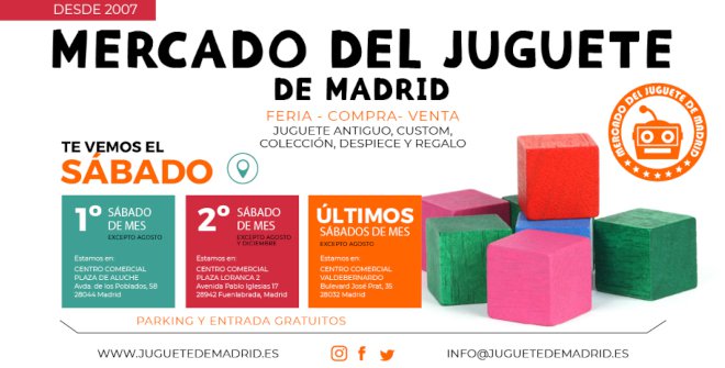 👾¿Eres un apasionado de los juguetes únicos y de colección? El Mercado del Juguete de Madrid se celebra todos los sábados en varios centros comerciales, ofreciendo desde piezas antiguas hasta customizadas👉🏽 esmadrid.com/agenda/mercado… #Madrid #VisitaMadrid #Coleccionismo #Mercados