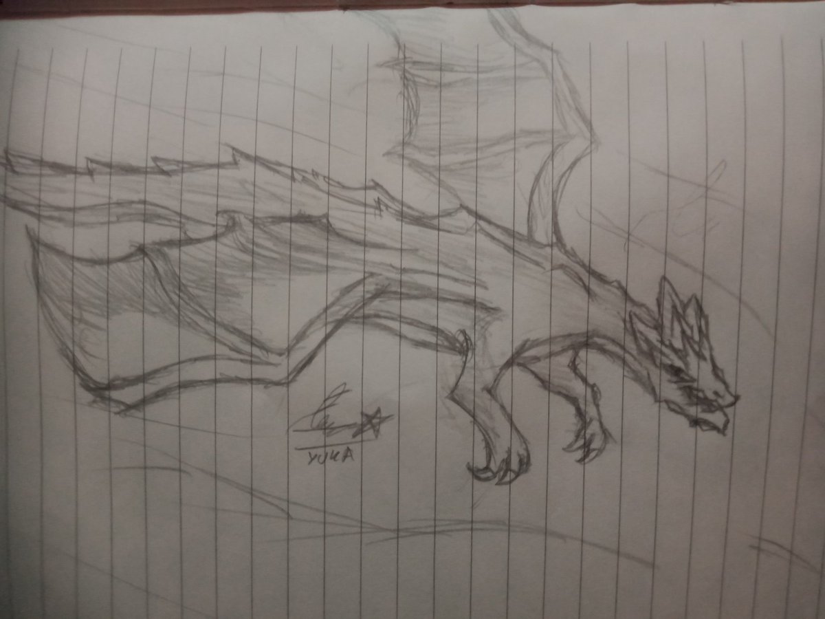 Anyway, i forget to post this one... I draw a dragon... Y'know just for to know how good i am to draw a dragon... And i think it's not bad :)
#art #traditionalart #drawing #arttwt #ArtistOnX #artistsontwitter #Dragons #fantasyart #fantasy #cool #sketch #rkgk