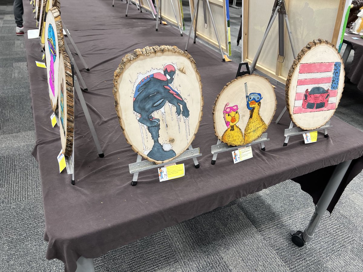 kuzminart's tweet photo. Applied Arts and Design 1, 2, 3, and 4 and Honors painting and Honors Drawing were a hit!   Thank you to all of Mrs. Kuzmins students for your hardworking! ⁦@MTPSpride⁩ ⁦@Mr_KCullen⁩ https://t.co/LfwnuWwx8L