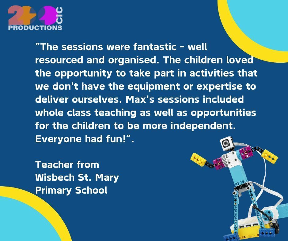 Some more fantastic feedback from Wisbech St. Mary 

Email max@20twentyproductions.co.uk if you want to find out more about the creative learning sessions we deliver. 

#legoeducation #creativelearning #lego #fenland