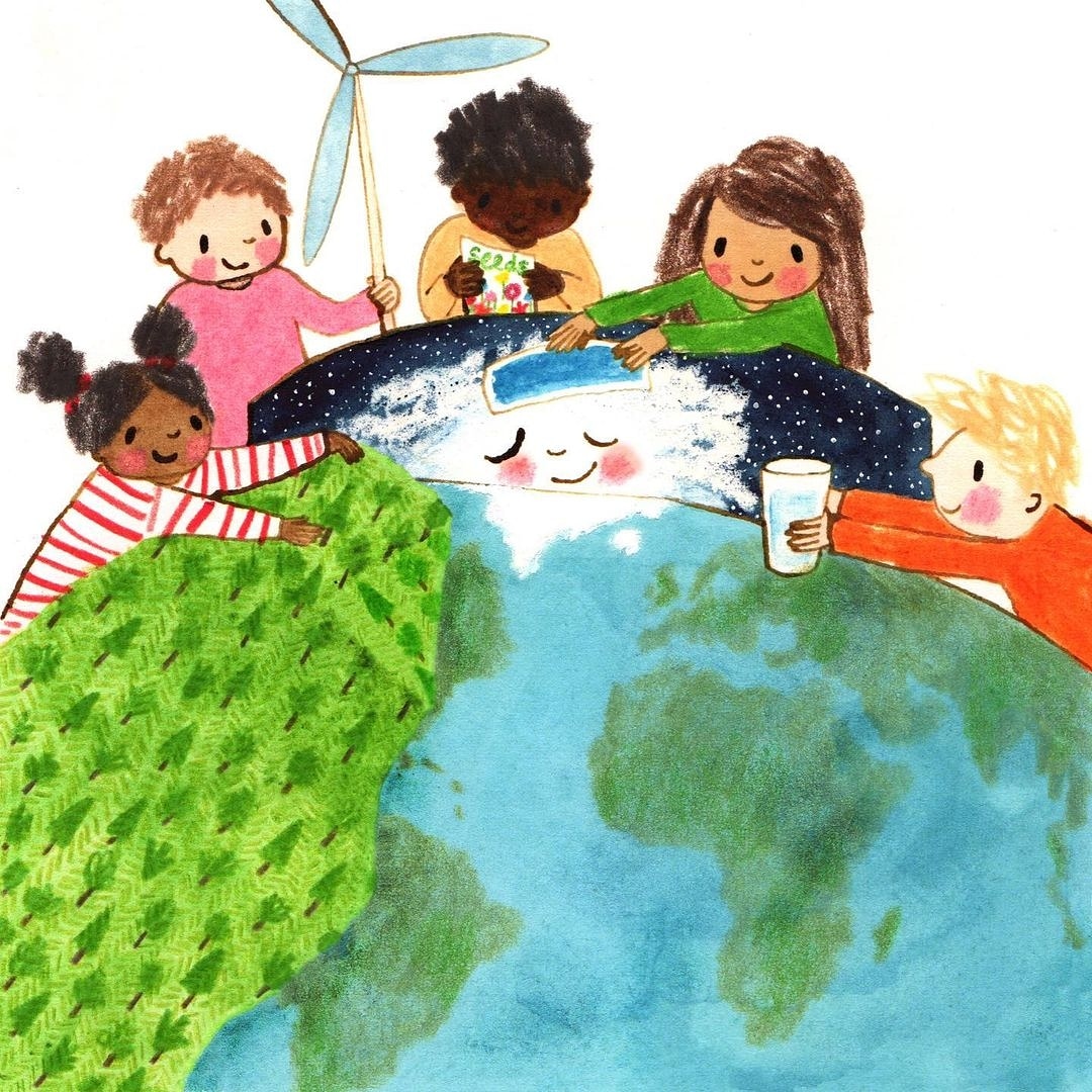 Today is #EarthDay. We need to protect our planet for future generations. These gorgeous illustrations from @_JimField @rebecca_cobb for the #OurOtherMother campaign celebrate planet Earth and advocate for a safer future for children everywhere. 💚🌏🌍🌎 #ClimateAction