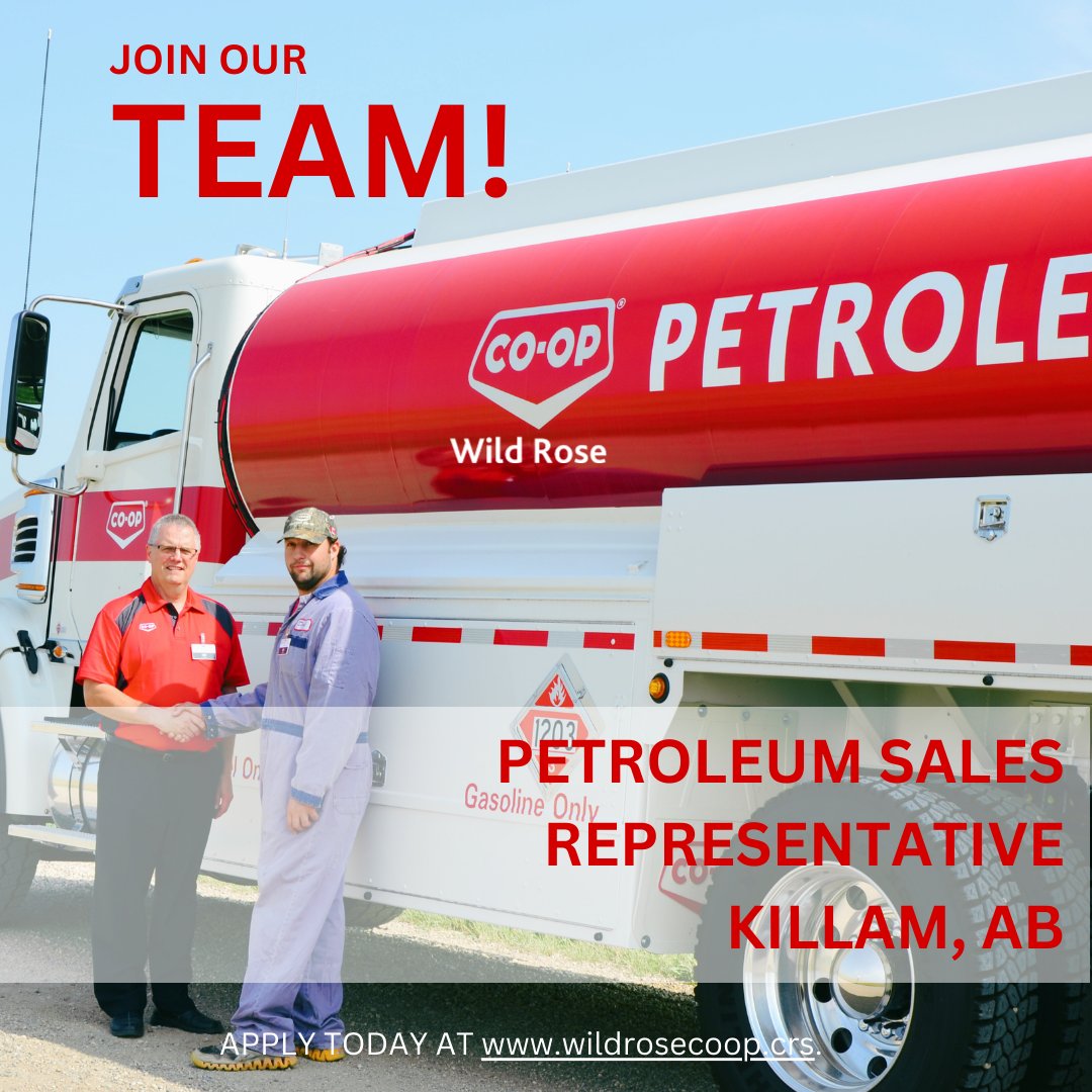 🌟 Join Our Team! 🌟 Wild Rose Co-operative Association Ltd. is seeking a dynamic Full Time Petroleum Sales Representative to join our rapidly growing team at our Killam Bulk Plant. Apply now to be part of our dedicated team! 🚚📱 wildroseco-op.crs/sites/wildrose…