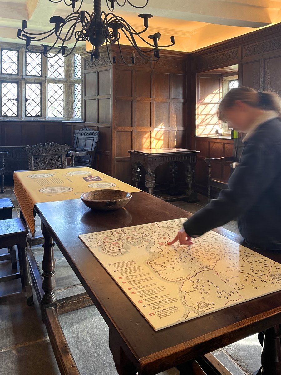 A contextual map of the surrounding area of @swarthmoorhall allows visitors to see where contemporary historical events took place. A project designed with @davidsudlow #interpretation #HistoricSite #Restoration