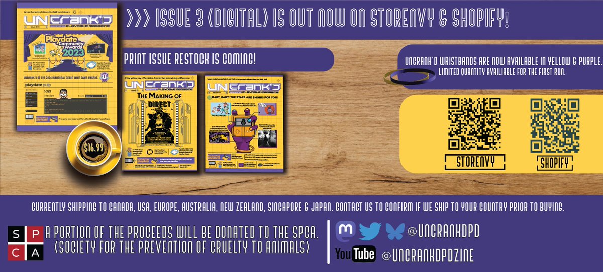 Uncrank'd Issue 3 (digital) is here! 
xanialasagna.storenvy.com 
or
uncrankd.myshopify.com
It's been a very busy April, but physical orders will start shipping out later this week.
#playdate
#SupportPlaydateDevs