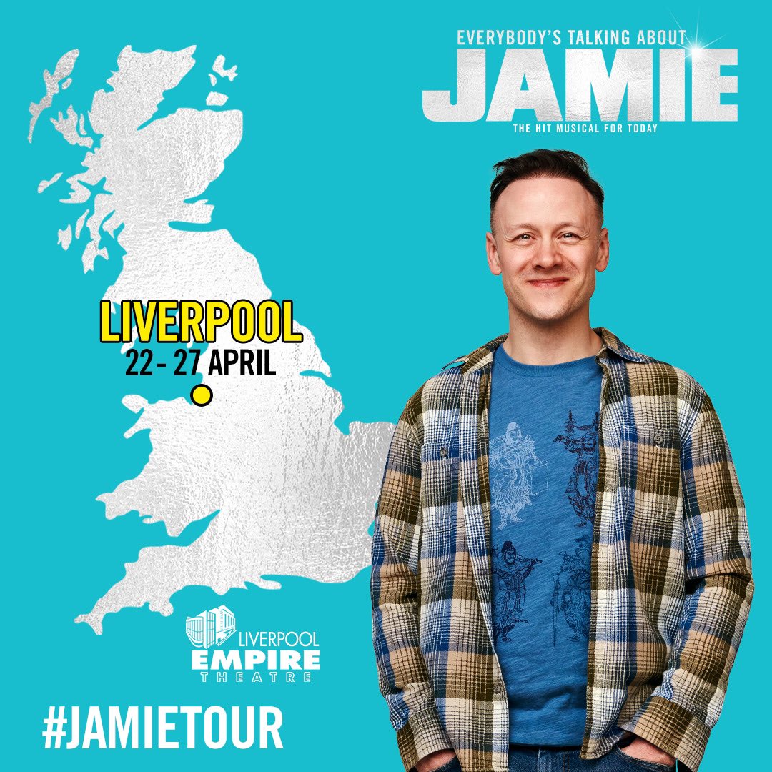 Liverpool, we have arrived! 🩵✨ Experience the JOY of #JamieTour at the Empire Theatre for one week only! 👠 everybodystalkingaboutjamie.co.uk