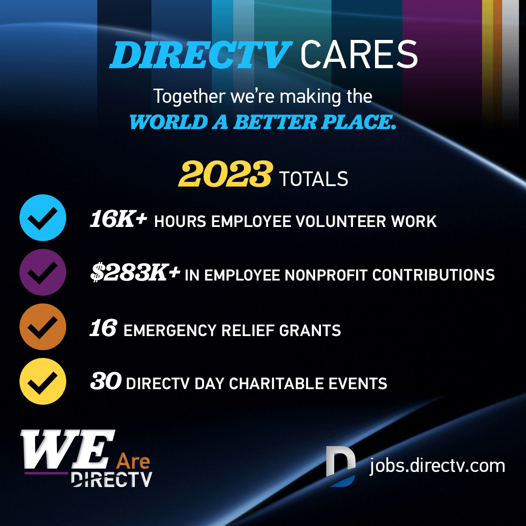 WeAreDIRECTV's tweet photo. Here’s a story with ❤️: Our people are equally committed to both community and sustainability.
Join a team that believes in doing good things AND having fun at work: https://t.co/ajpb33W8CY #WeAreDIRECTV https://t.co/4YZBLoQoTC