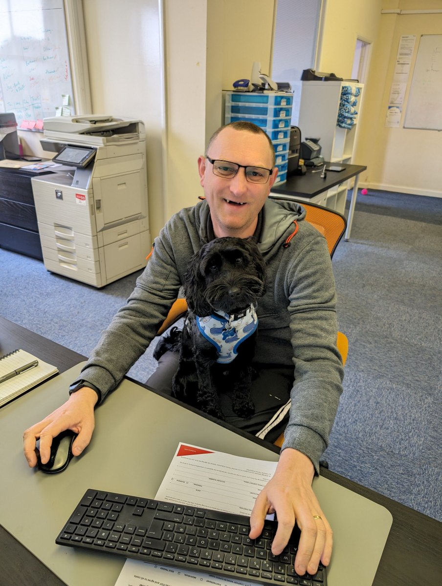 Wishing everyone a joyful Monday! We've had a bustling day at Neptune HQ. Arlo, our office dog, is even helping us plan for 2024! Here he is, aiming for the boss's seat! #officedog #cockapoo #assistant