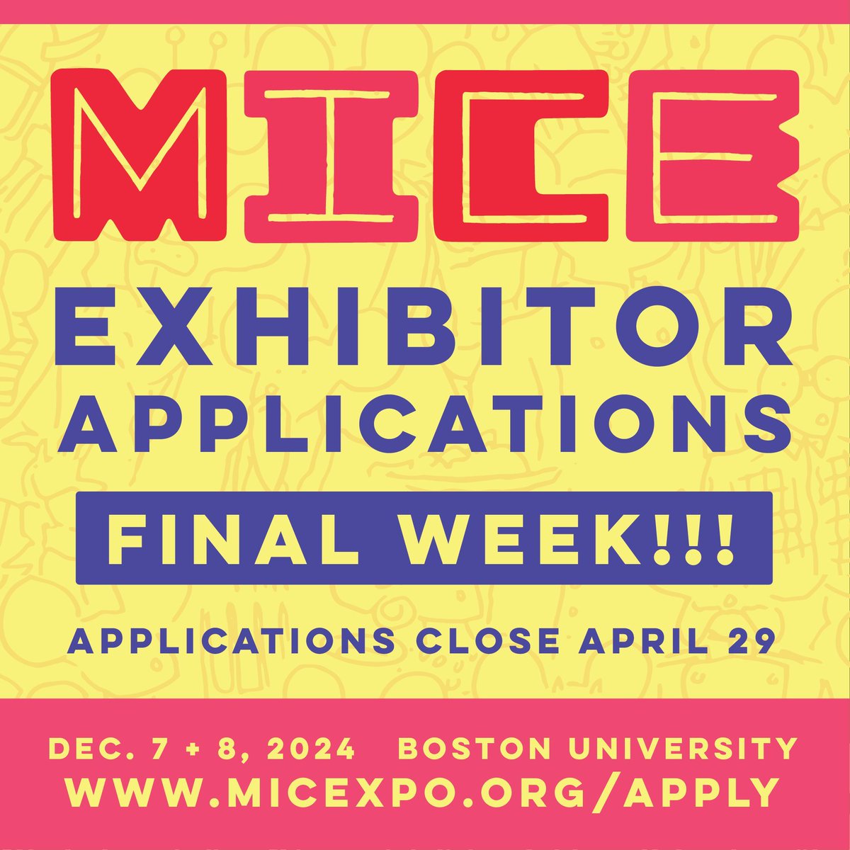 It's the final week for exhibitor applications so don't forget to get those submissions in! buff.ly/4a1T8JU