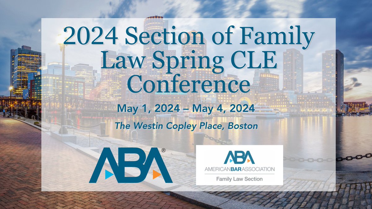 Learn the latest in family law and assisted reproductive technologies! Join @ABAEsq May 1-4 at The Westin Copley Place, Boston for @ABAFamily's Spring CLE Conference. Gain valuable insights and network with industry professionals. tinyurl.com/2d7m7fb6 #ABA