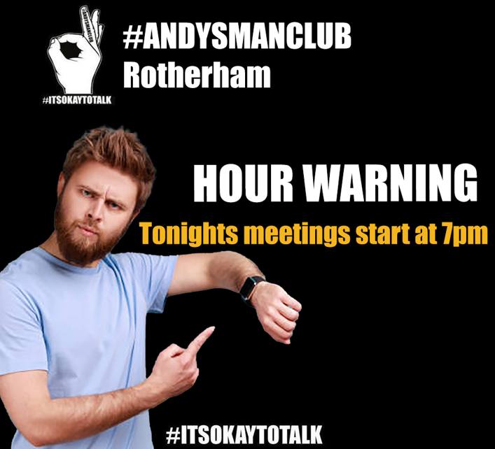 #AndysManClub Rotherham 1 HOUR WARNING!!! 👌🏽

@andysmanclubuk