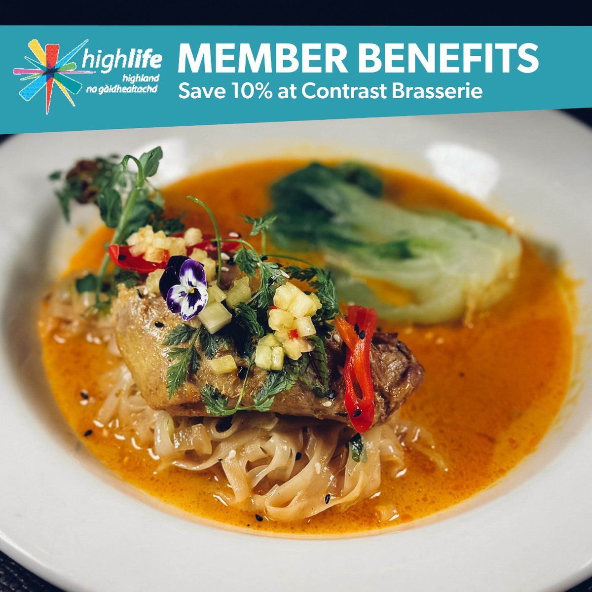 ⭐️ Member Benefits ⭐️ 🍴 Save 10% at Contrast Brasserie Discover more benefits with High Life Highland: hlh.scot/4466yTB #MemberBenefits #MakingLifeBetter