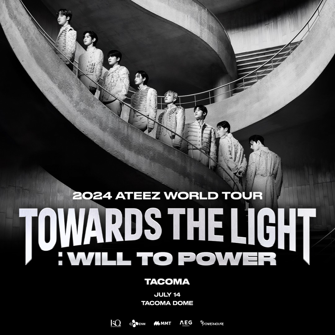 2024 ATEEZ WORLD TOUR [TOWARDS THE LIGHT : WILL TO POWER] IN NORTH AMERICA is coming to Tacoma on July 14! Visit ATEEZLIVE.COM for presale information before public on sale begins Friday, May 3rd at 10am local time.