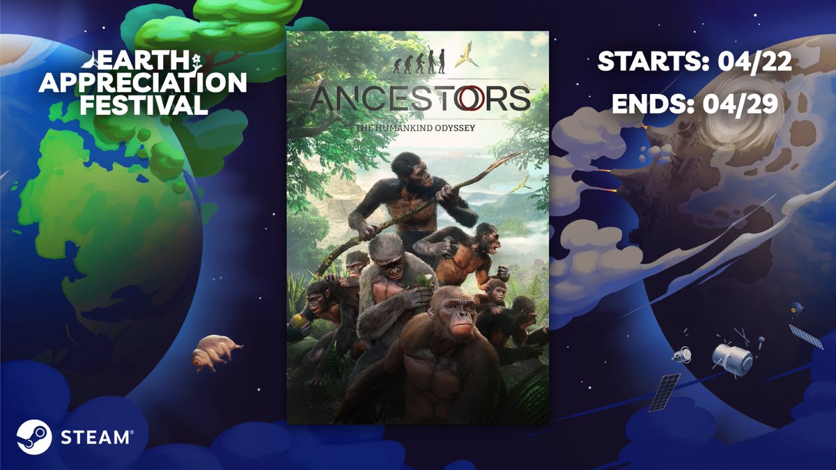 🌍✨ Get ready to celebrate our beautiful planet at the Earth Appreciation Festival! 

🐵To mark this occasion, Ancestors: The Humankind Odyssey will be on sale throughout the festival! 

🔗 store.steampowered.com/sale/Appreciat…