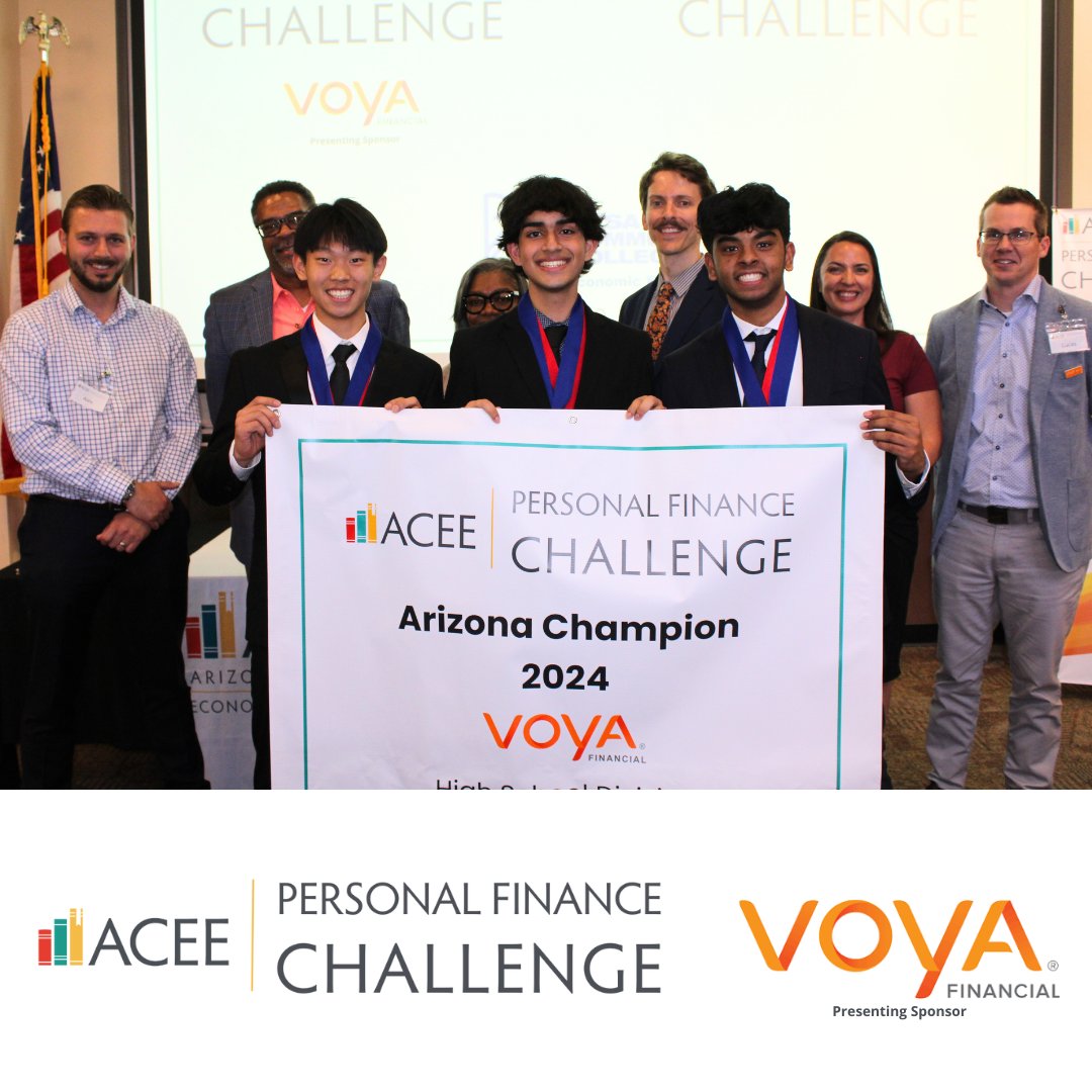 Congrats @Hamilton_High - Team 3! They have won the AZ State Championship - Personal Finance Challenge! We wish them the best of luck as they represent AZ at the National Personal Finance Challenge! Thank you to our sponsor, @Voya. #CommitToFinLitAZ #FinancialLiteracyMonth