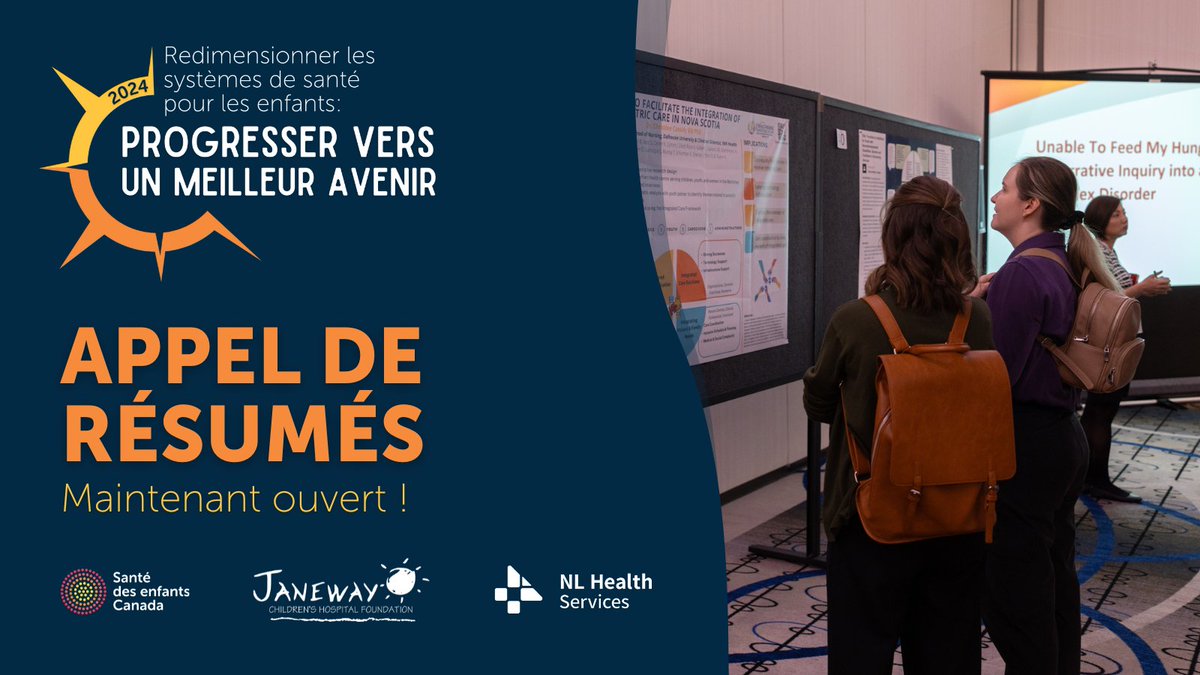 Rejoignez-nous pour #ChildHealthCan2024 en octobre. Présentez vos recherches et vos initiatives lors de la foire aux affiches, des séances simultanées et de la session 'Comment optimiser les soins de santé'. Soumettez vos résumés dès aujourd'hui. bit.ly/3QvQepF