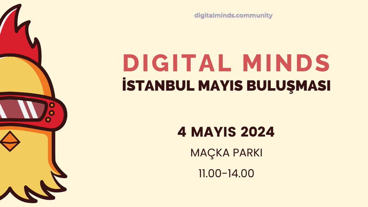 Tüm dijitalcileri 4 Mayıs cumartesi günü Maçka parkına bekliyoruz! 🔥 🚀 Farklı sektörlerden ve pozisyonlardan dijital profesyonellerle bir araya gelip bağlantı kurma şansını kaçırma!  Sandalyeni, termosunu kap gel ☕️ 🎫 kommunity.com/digitalminds/e…