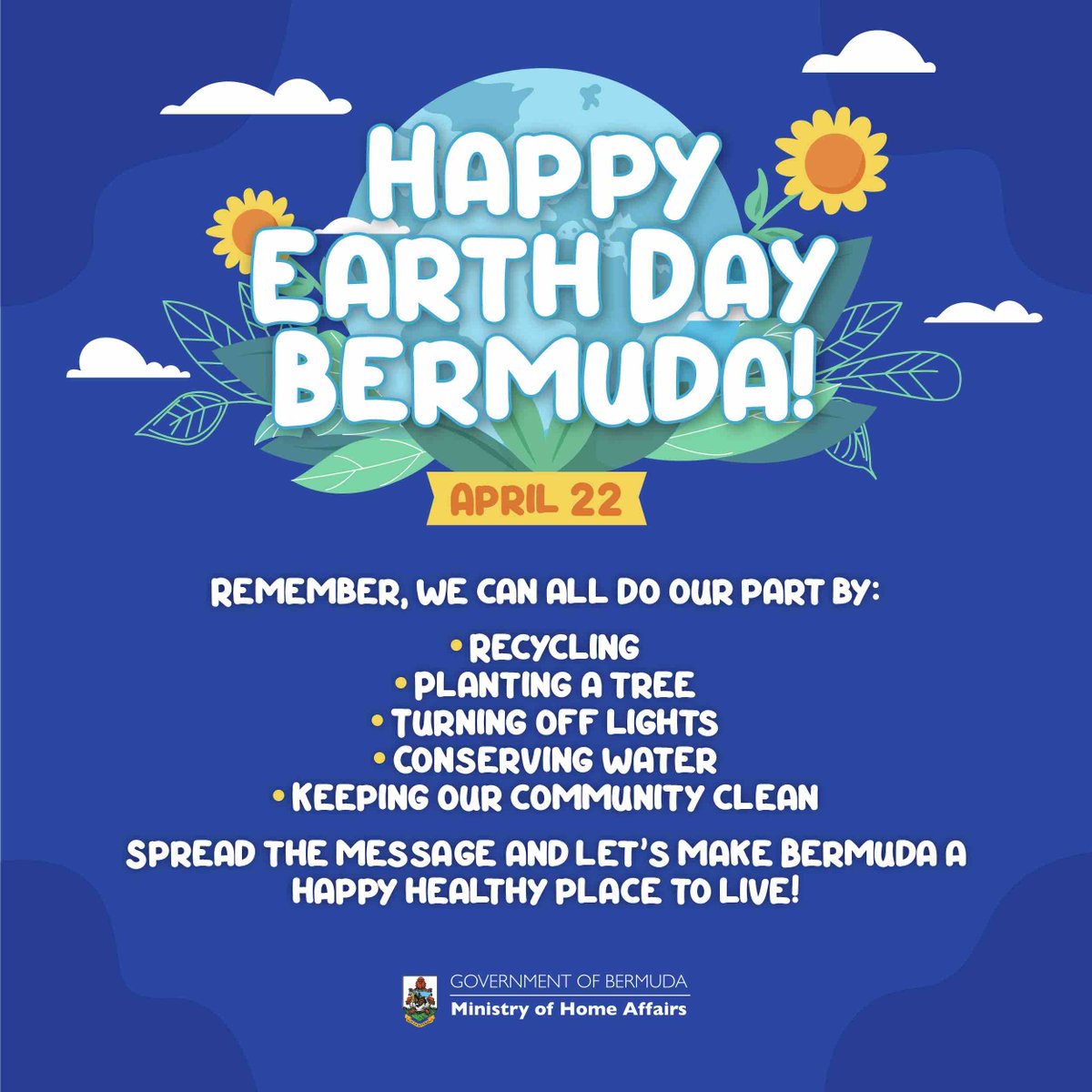 Happy Earth Day Bermuda! 🇧🇲 Let’s celebrate our island’s natural wonders and commit to preserving them for generations to come. Together, we can make a difference!