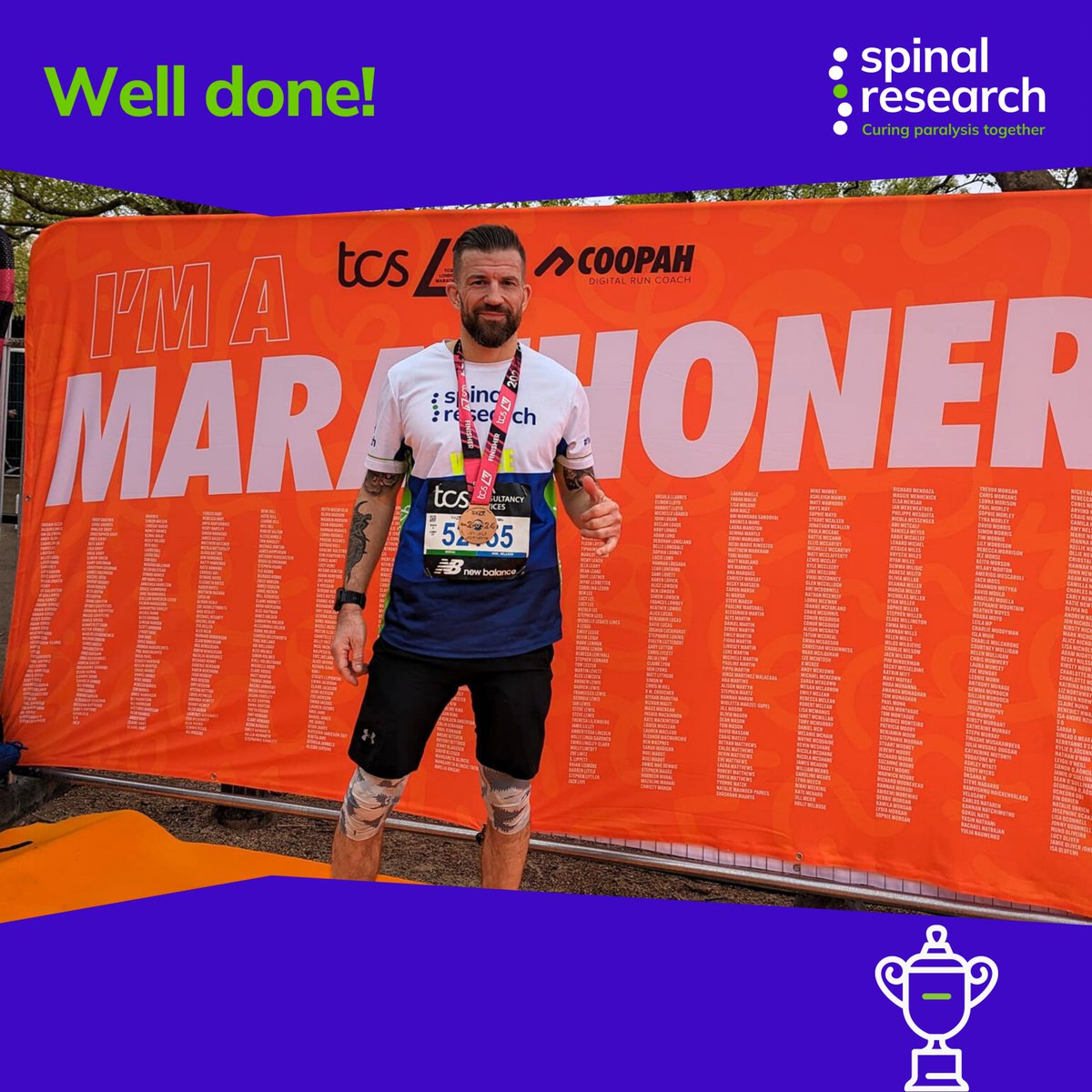 SpinalResearch's tweet image. A huge thank you to Vince and Pete for completing their incredible London Marathon challenge this weekend! 
They have raised an amazing £2,645! With thanks to Pete and Vince, we are one step closer to curing paralysis. ❤️
#LondonMarathon24 #TeamSpinal #SpinalResearch