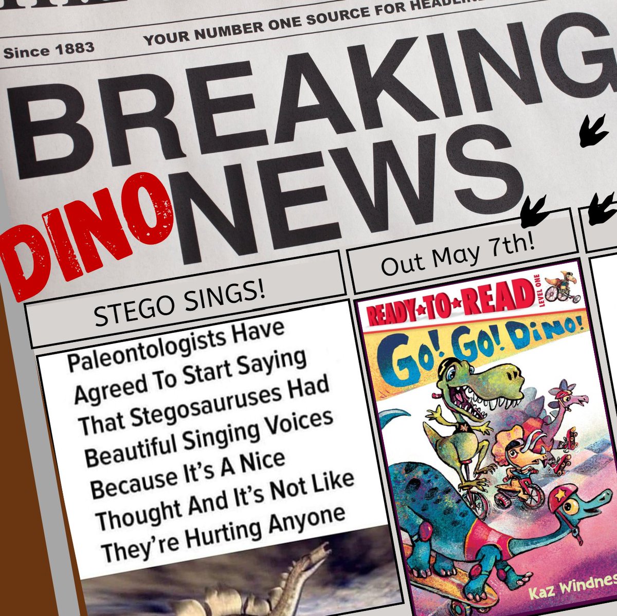 DINO NEWS! Out in just 2 weeks, dinosaurs race for glory in GO! GO! DINO! “An irresistible, everyone-win’s rhymefest” according to @kirkus_reviews. Race out & pr3-ord3r your copy today. Signed copies at Second Star to the Right Books. @simonkids #earlyreader #gogodino #dinosaurs