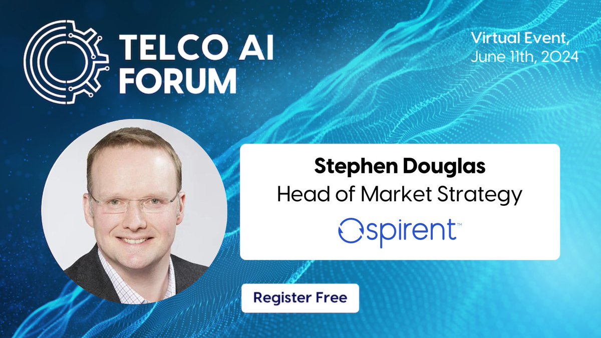 📢 Telco AI Forum speaker announced: Stephen Douglas, Head of Market Strategy, @Spirent. Get your free ticket for the virtual event now 👉 hubs.ly/Q02tznLr0