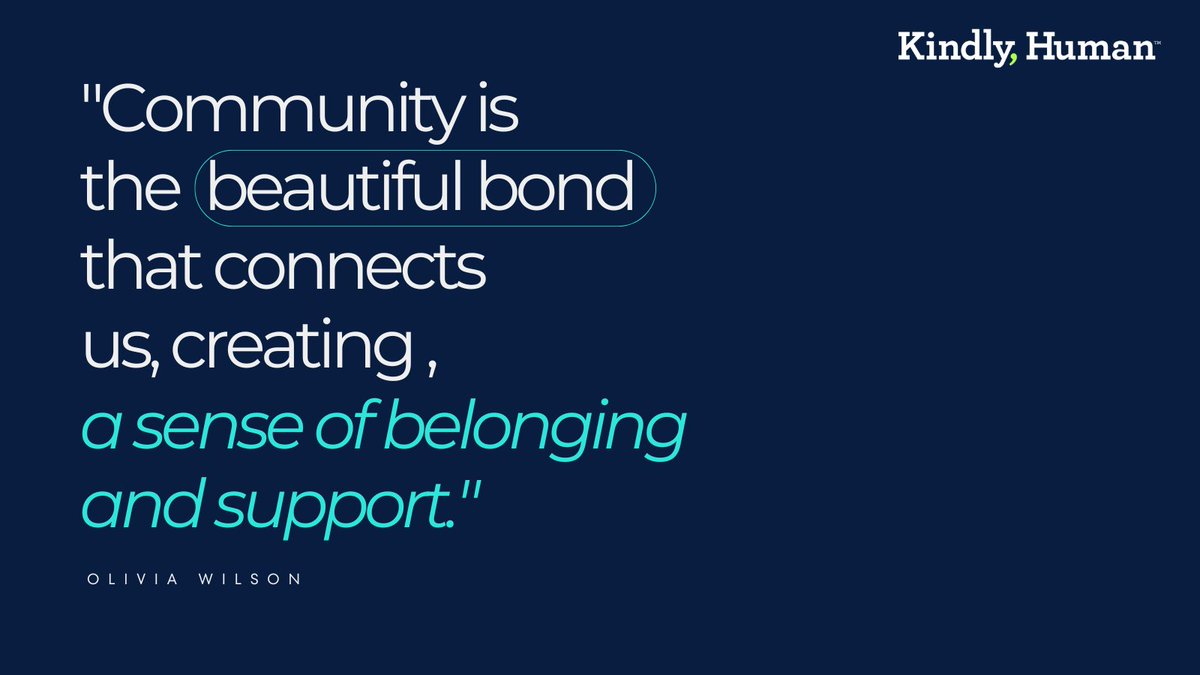 Community is our lifeline, our support system, and our source of strength. Let's continue to foster connections, offer kindness, and build each other up. Because in community, we find unity, resilience, and endless possibilities.

#CommunityMatters #TogetherWeRise #KindlyHuman