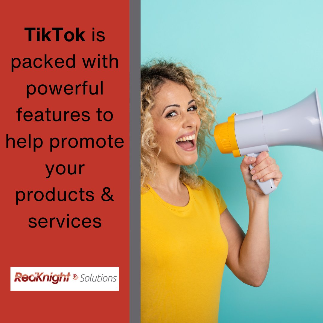 TikTok has developed several tools to help businesses promote their goods and services on the platform
From Paid Ads to Analytics and the #TikTok shop there are now lots of tools available to help business owners.
redknightsolutions.co.uk

#TikTok #DigitalMarketingTips #TikTOkTips