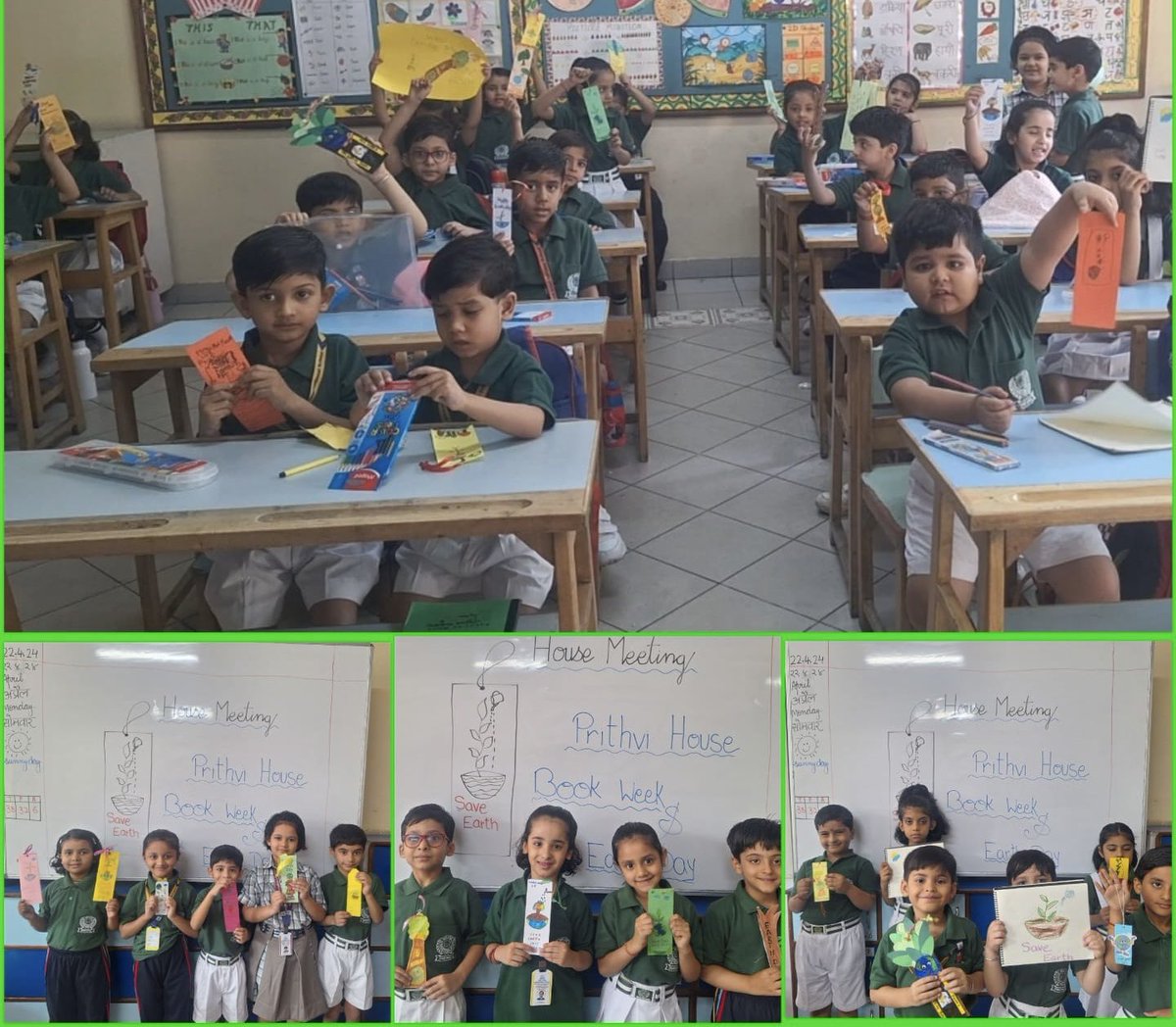 vimmisan's tweet photo. Students celebrated Earth day by enthusiastically participating in the first house meeting of the session and creating innovative book marks on the theme of Earth day. @y_sanjay @ShandilyaPooja @pntduggal @LoganiKakoli @PreetiMehra77 @ashokkp @sdg4all https://t.co/l5bAKO9Pci