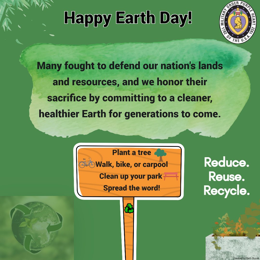 Earth Day: Honoring Their Sacrifice, Protecting Our Home.

#PurpleHeart #EarthDay #Veterans #ProtectOurPlanet @warriorbonfire @kstoobs26