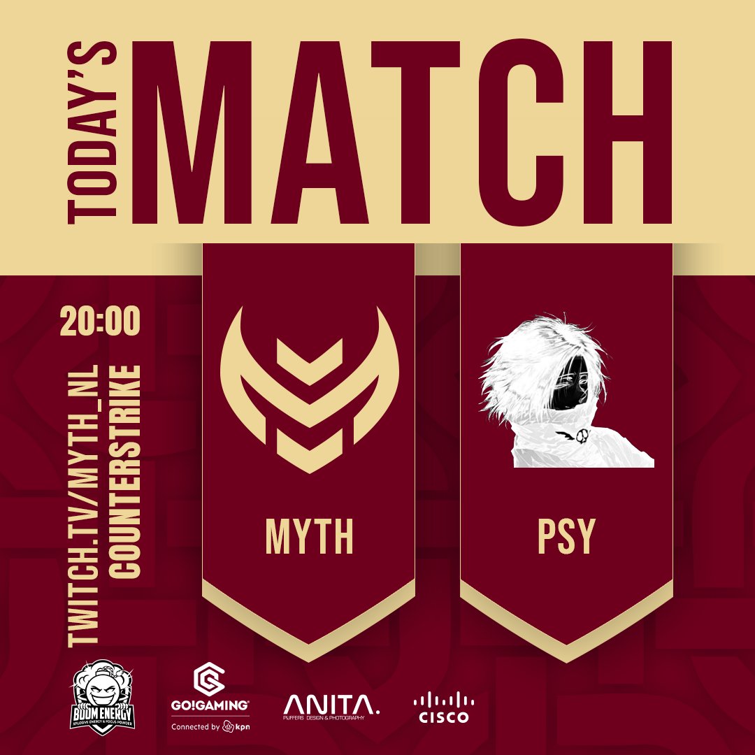 ‼️ 𝗠𝗔𝗧𝗖𝗛𝗗𝗔𝗬 ‼️ Tonight, it's time to continue our winstreak in @ESEA Intermediate against #PsychoK1ds ! Tuen in and support our team! 🔴twitch.tv/Myth_NL 🎙️@Aces15306439 ⏰ 20:00 CEST @ArmipotentCS @DeebenMika @Sh1nCS @Brytimo_CS @smileyjansen @JexCSGO