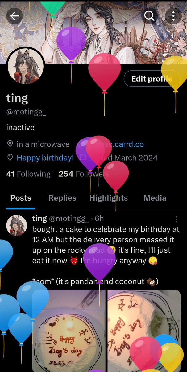 motingg_'s tweet photo. balloons day 🥳 ft my real cake 🥹 https://t.co/rXgGafBamf